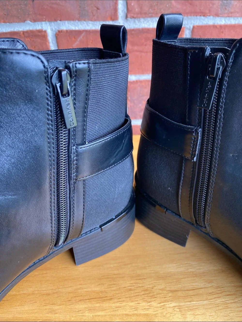 Calvin Klein Black  Ankle Boots with CK Strap Size 9